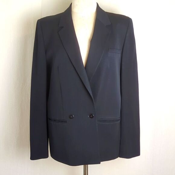 Black Jacket Blazer Double Breasted Wool  Sir for Her Size 8 - Picture 1 of 9